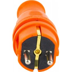 Losse Stekker + Losse Contrastekker geaard - Voor snoer - 250 V - Recht - Rubber - IP44 - Oranje - 10A 16A