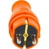 Losse Stekker + Losse Contrastekker geaard - Voor snoer - 250 V - Recht - Rubber - IP44 - Oranje - 10A 16A